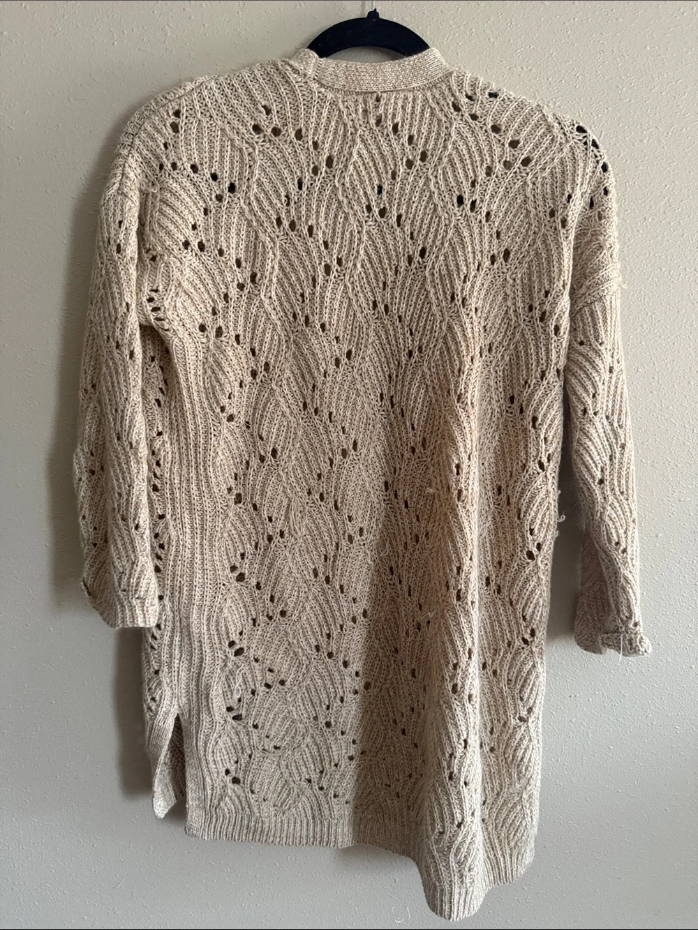 Maurices Neutral Cream Open-Front Knit Cardigan